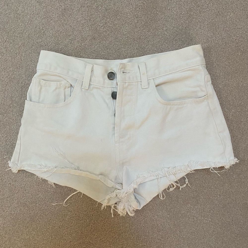 White denim shorts